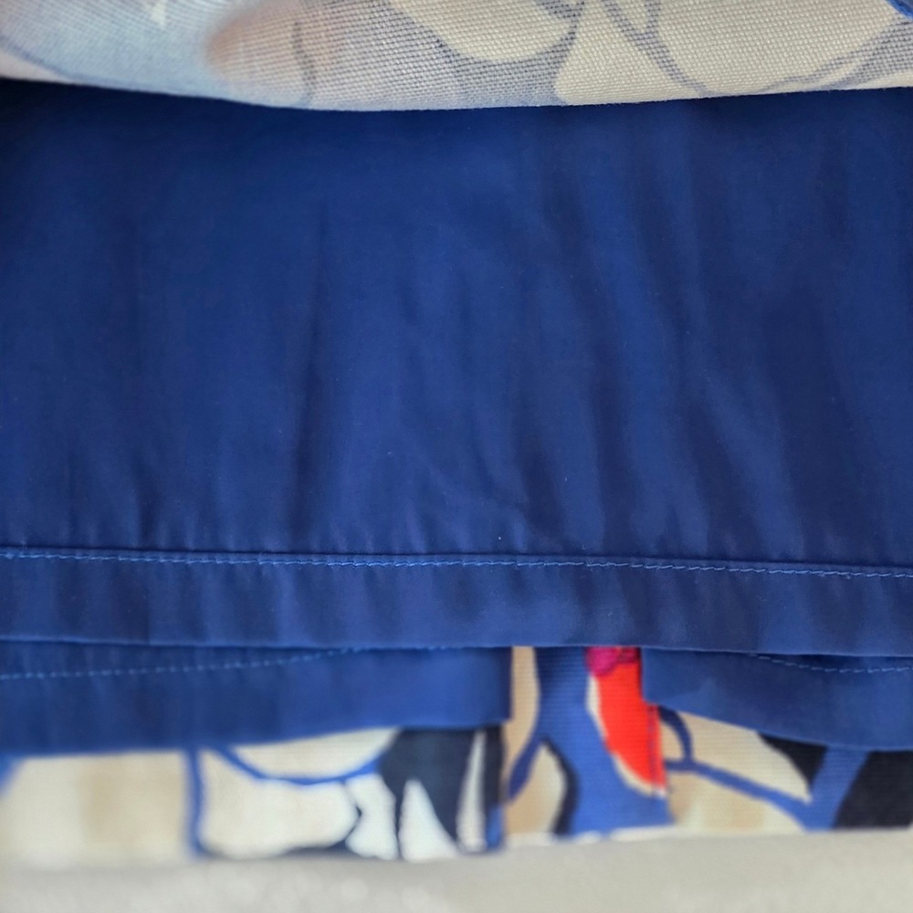 Talbots‎ Pencil Skirt Women 10 Blue Floral Cotton Stretch Knee Length Career - Picture 6 of 9
